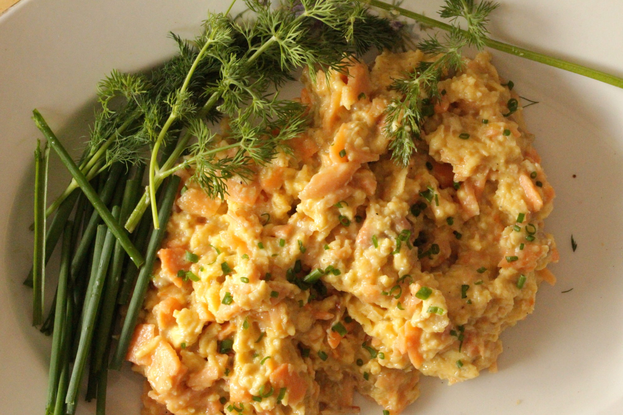 smoked salmon scramble