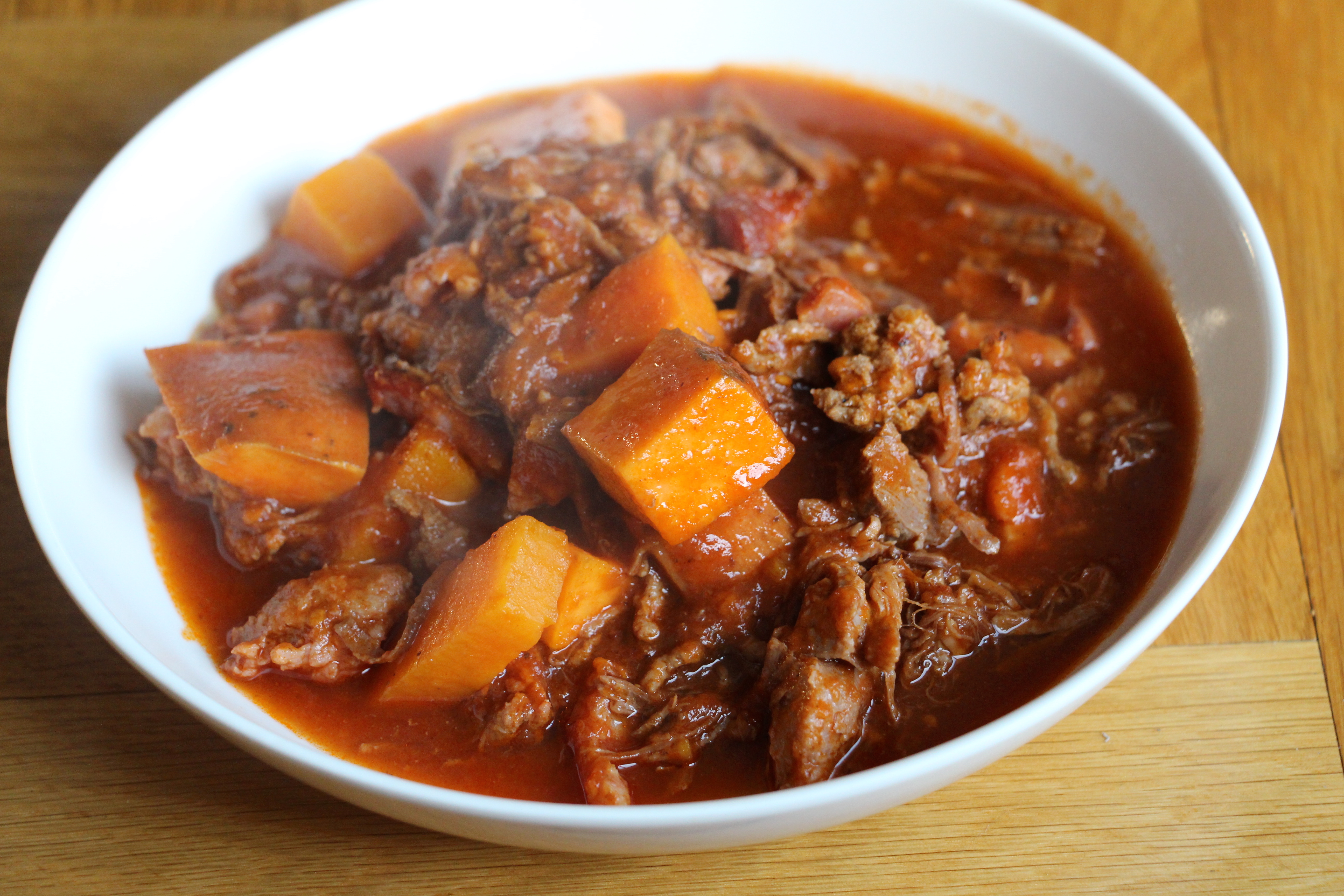 beef and sweet potato chili